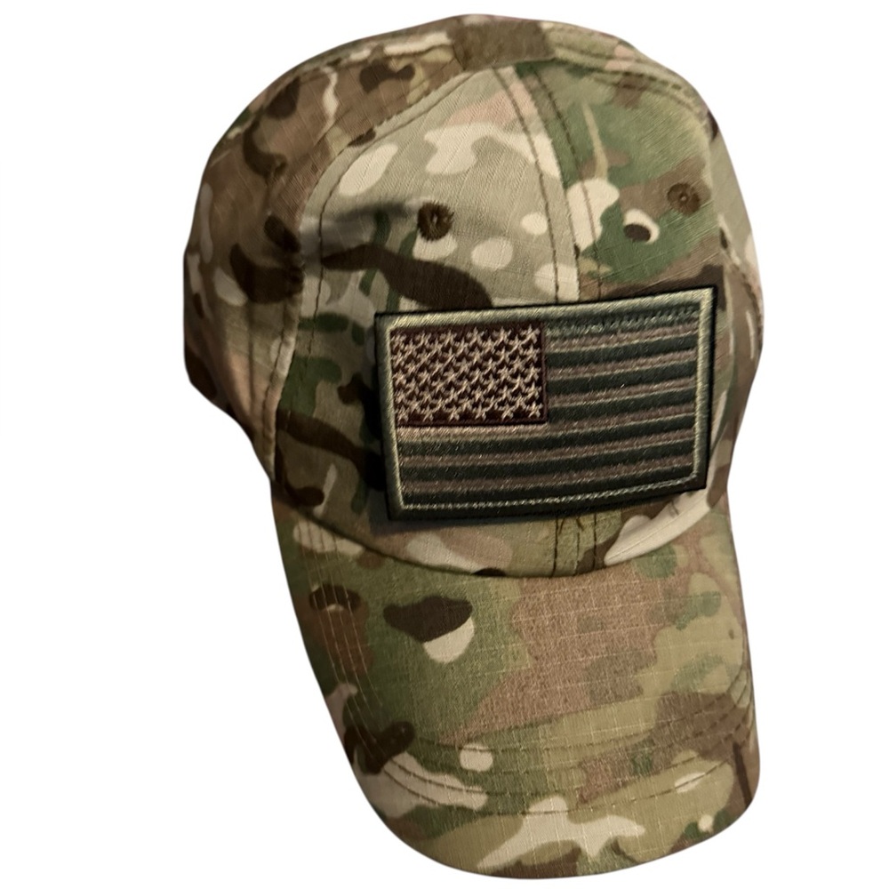 Brand New Lightbird Army Green Camo 3 Patch Slot Hat Cap Adjustable